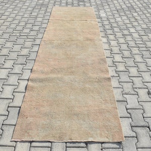 Vintage Turkish Pastel Runner Rug (3x10 ft)