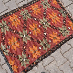 SMALL COLORFUL KILIM,Turkey Kilim Rug,2x3 Turkish Kilim Rug,Handmade Kilim,Wool Rug,Small Size Rug,2x3 Vintage Kilim Rug,2&#39;4x3&#39;4 ft,348-K