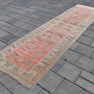 3x11 OUSHAK RUNNER RUG,3x11 Vintage Runner Rug,3x11 Turkish Runner Rug,3x11 Kitchen Hallway Rug,3x11 Wool Runner,3x11 Rug,3&#39;2x11&#39;7 ft,764-K