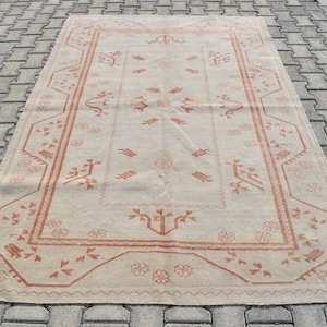 5x8 TURKISH RUG,5x8 Vintage Rug,5x8 Oushak Rug,5x8 Wool Rug,5x8 Old Rug,5x8 Saloon Rug,5x8 Antique Rug,Kitchen Rug,5&#39;2x8&#39;0 ft,8X5 FT rug