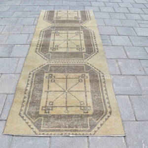 3x8 PASTEL RUNNER RUG,3x8 Vintage Runner,3x8 Turkish Runner,Kitchen Area Rug,3x8 Wool Runner,Oushak Runner,3x8 Antique Rug,3&#39;2x8&#39;5 ft,1038-K