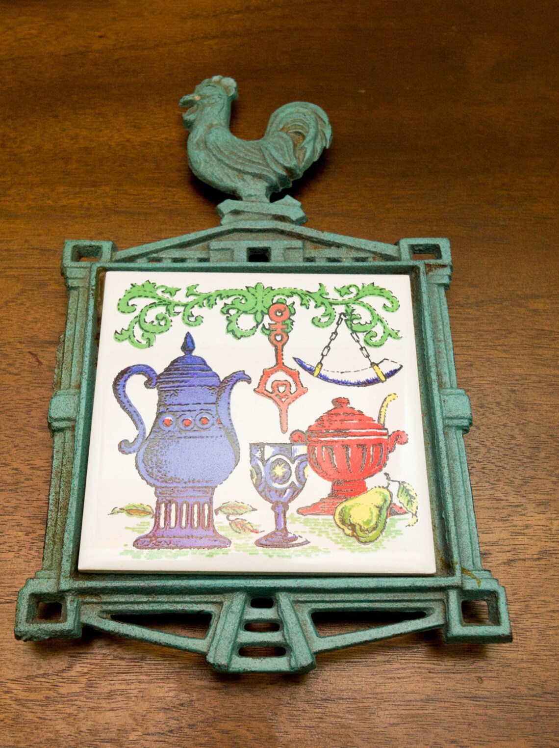 Vintage Kitschy Cast Iron Tile Trivets Made in Japan You Etsy