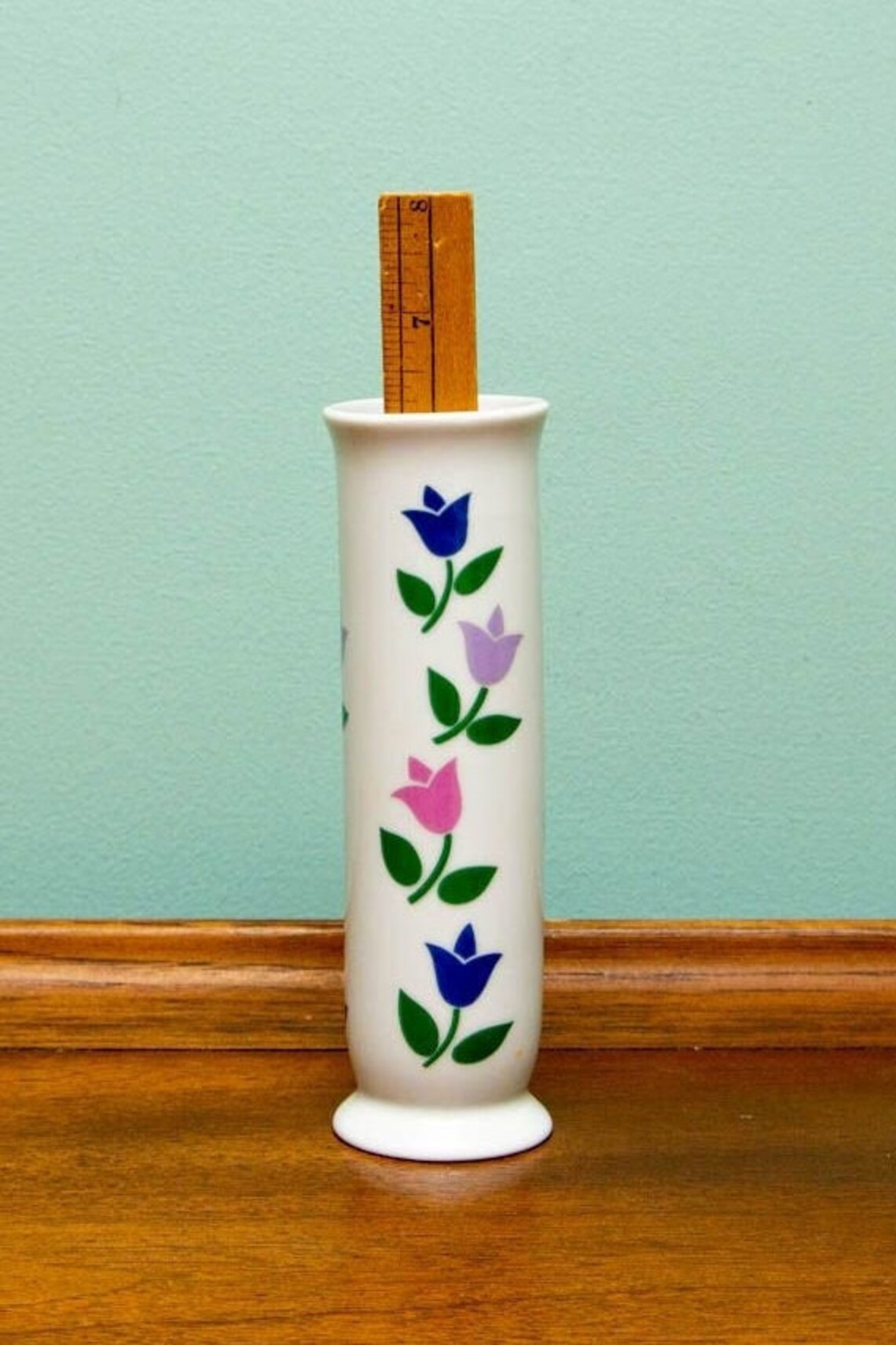 Vintage Ceramic Bud Vase With Tulip Design 80s FTD Etsy