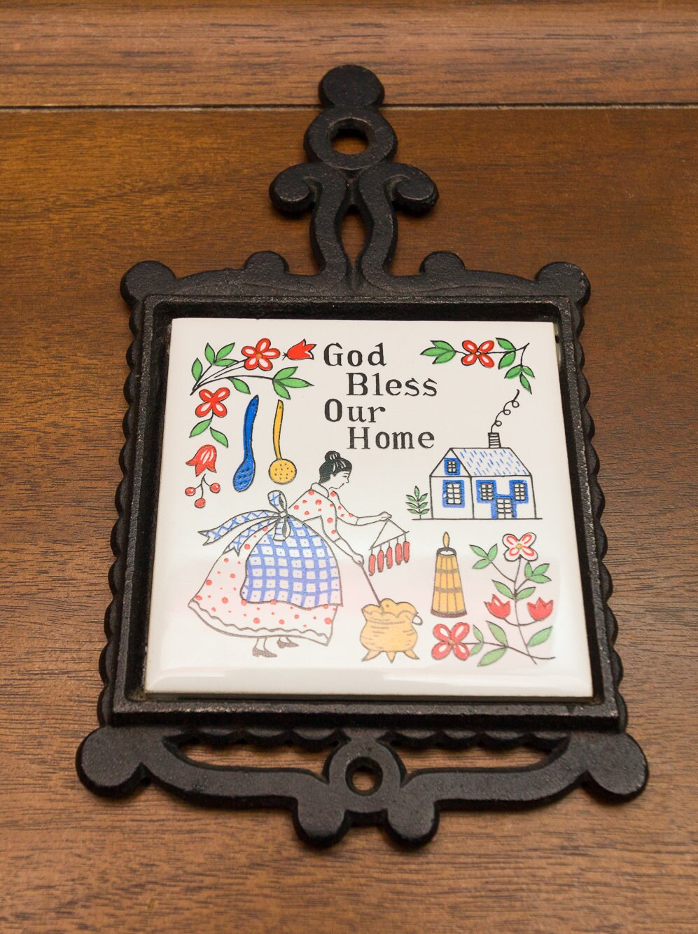 Vintage Kitschy Cast Iron Tile Trivets Made in Japan You Etsy