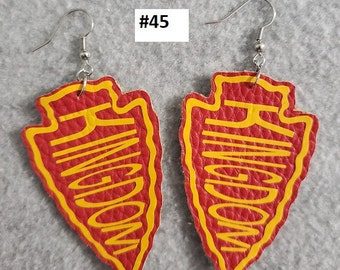 Chiefs Faux Leather Earrings