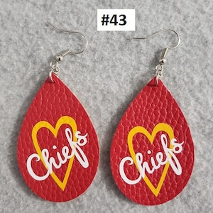 Chiefs Faux Leather Earrings