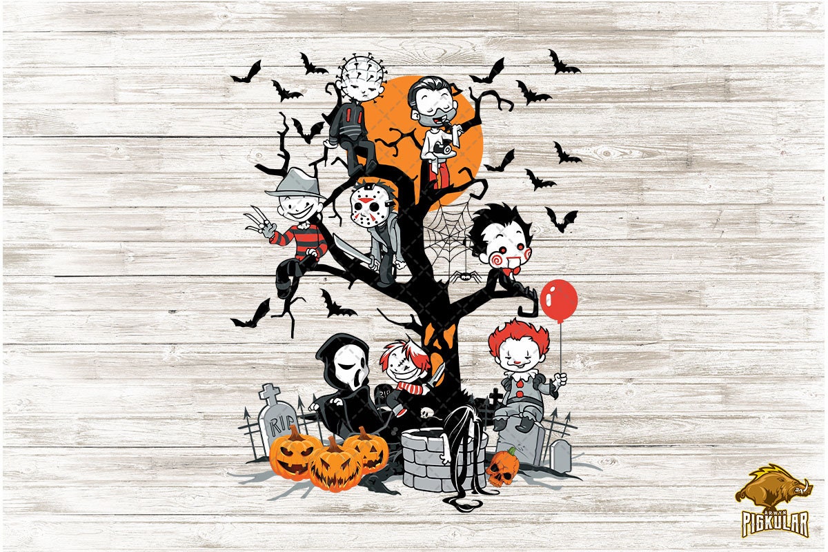 Chibi Horror Characters On Tree Png Horror Villains Jason Etsy | My XXX ...