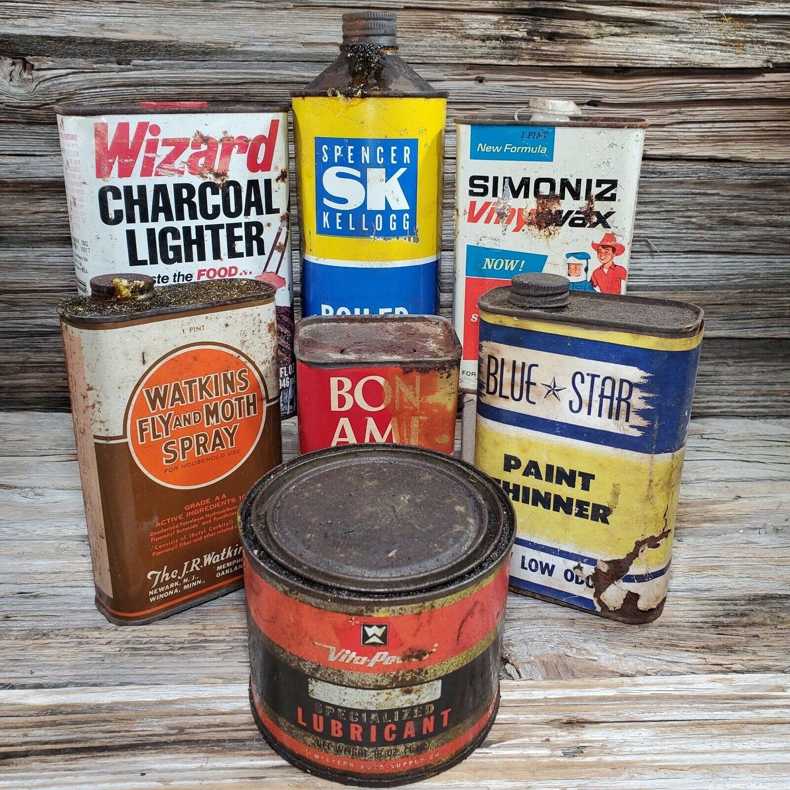 Vintage Bortzoil Products Lacquer Thinner 1 Gallon Can Paint Lion Graphic  Empty