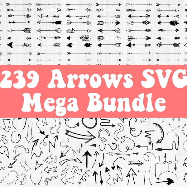 239 ARROW SVG Bundle, ARROWS Svg Cut files for Cricut, Arrow Clipart, Crossed Arrows Svg, Arrow circle svg