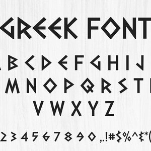 Greek Font TTF, Alphabet, Letters & Numbers - Cricut Font, Silhouette - Digital Download