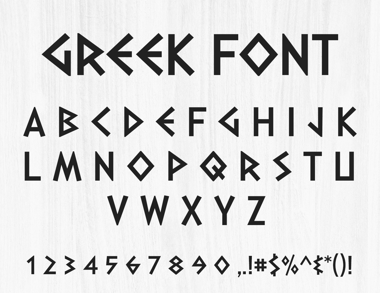 Greek Font TTF Alphabet Letters and Numbers Cricut Font