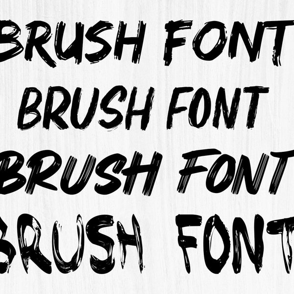 4 Brush Fonts Bundle SVG, Ttf, Brush Alphabet SVG, Instant Download, Font SVG, Digital Download, Alphabet Svg, Brush Clipart