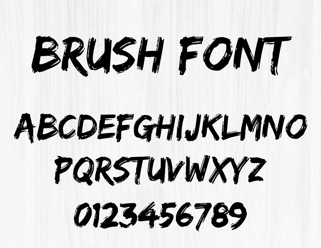 Brush Font SVG, Ttf, Brush Alphabet SVG, Instant Download, Font SVG, Digital Download, Alphabet