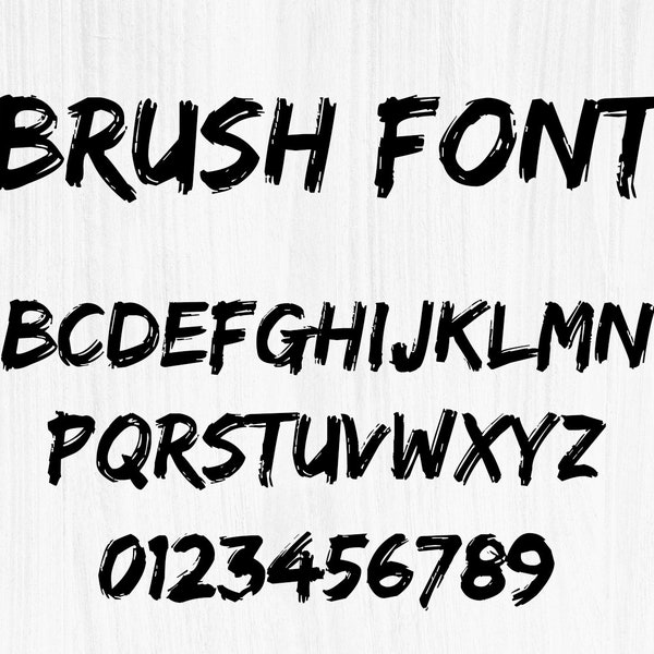 Brush Font SVG, Ttf, Brush Alphabet SVG, Instant Download, Font SVG, Digital Download, Alphabet Svg, Brush Clipart, Paint Brush Font Svg