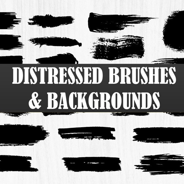 Distressed Brushes SVG, Strokes, Splats, Backgrounds, SVG, Grunge SVG, Distressed Texture Elements, Assets for Cricut