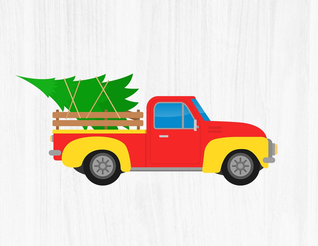 Christmas Truck Svg, Christmas Tree Truck Svg, Red Christmas Truck