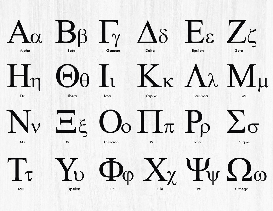 Griechische Vorsilbe Auf Hinauf 3 Buchstaben GRIECHISCHES ALPHABET SVG Schriftart Griechische Buchstaben - Etsy