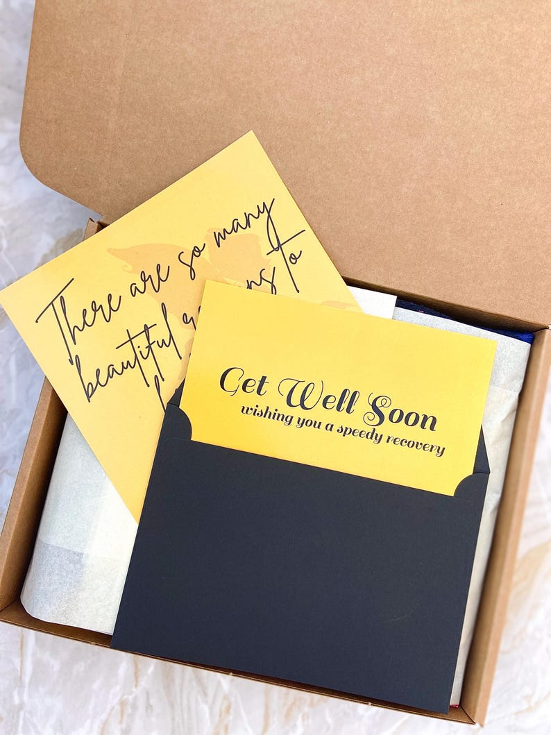 Gift with message card in an envelope.
