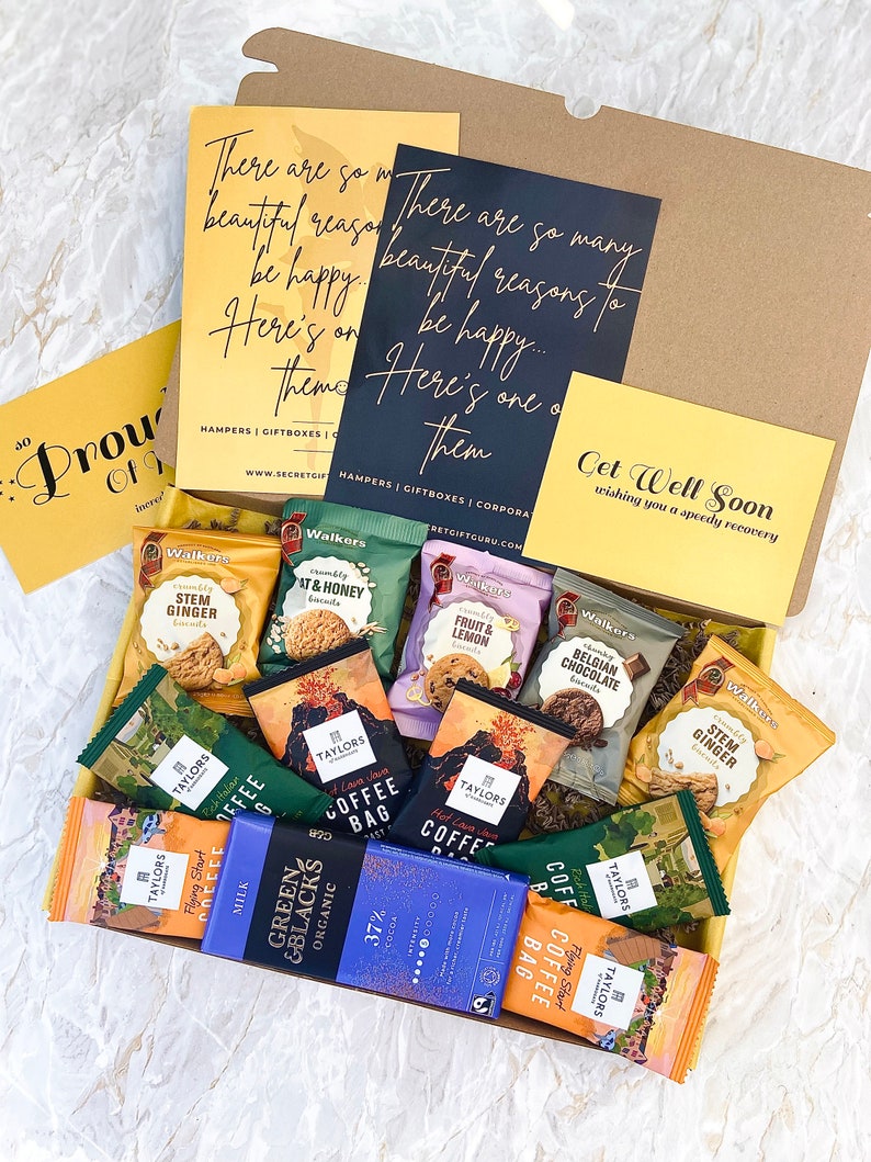 Walkers Biscuits, Taylor of Harrogate Coffee Bags and Green and Black Chocolate Gift Selection