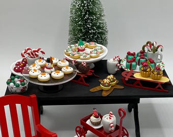 Miniature Holiday Sweets and trays