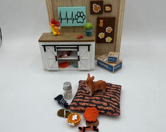 Cama para perros en miniatura ~ Muddy Paws mini colección de perros ~ Mini juguetes para perros ~ Mini tazón para perros ~ Mini zapatilla ~ Mini zapato de juguete masticable ~ Mini golosinas para perros