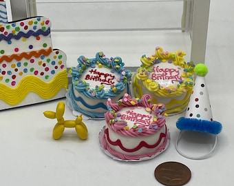 Miniature Birthday cakes in 8 colors