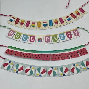 Miniature banners~Mini Beach party~Mini pool party~Mini summer party
