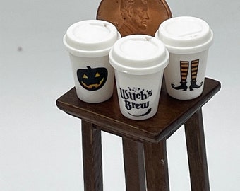 Miniature Take Out Cups~Mini evil pumpkin cup~Mini Witch's brew cup~Mini Witch's legs cup~Mini Halloween cups