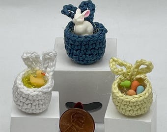 Miniature Crocheted Bunny Baskets
