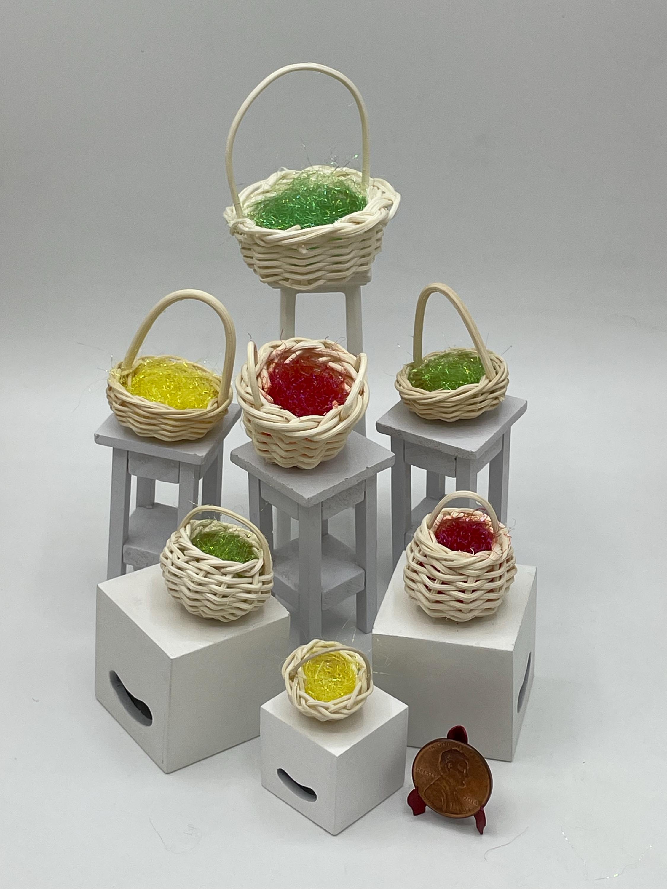 Mini Buskets Miniature Easter Baskets~mini Easter Grass~mini Baskets Ready to Be ...