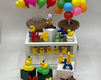 Tienda de Miniaturas de Feliz Cumpleaños ~ Mini globos ~ Mini globos de perro ~ Mini payasos