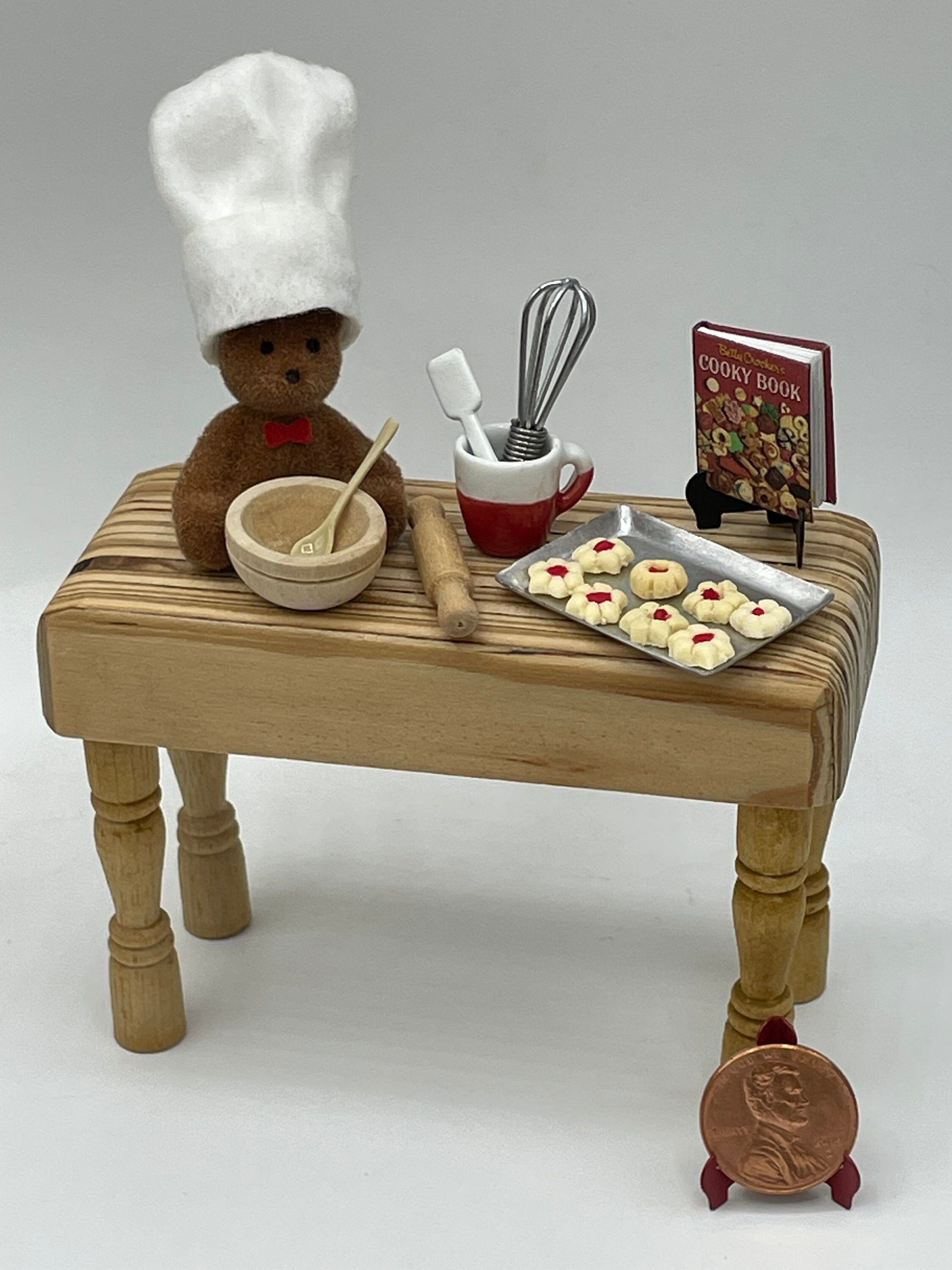 Chef In Miniatura In Ceramica Per Casa Delle Bambole, Scala 1:12, Snodabile Con Supporto, Accessorio Collezionabile