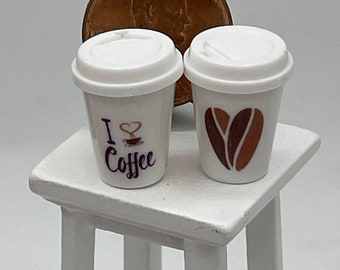 Tasses à emporter miniatures ~ Mini tasses à café I Love