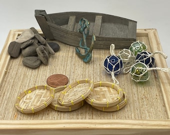 Miniature beach treasure tray~Mini build a beach treasure tray~Mini ingredients for special beach tray