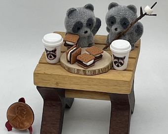 Miniature Masked Breakfast~Mini S'mores for raccoons