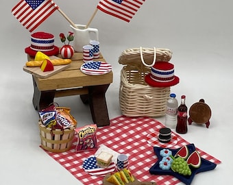Miniature 4th of July Picnic Basket