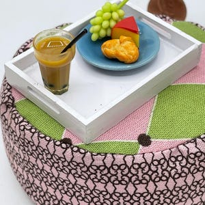 Miniature cozy reading corner snack~Miniature snack on tray~ Just what is needed to get to the end of that great read.