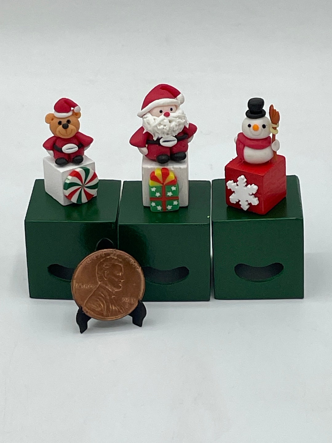 Miniature Christmas Blocks~mini Santa~mini Snowman~mini Christmas Bear ...