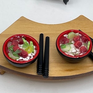 Miniature Rice Bowl Counter~mini Rice Bowls With Chopsticks~four Different Flavors - Etsy