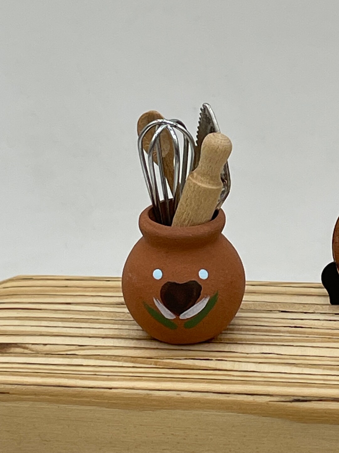 Miniature Kitchen Utensils in Clay Potmini Rolling Pin, Whisk, Slice Server, and Wooden Spoon Etsy