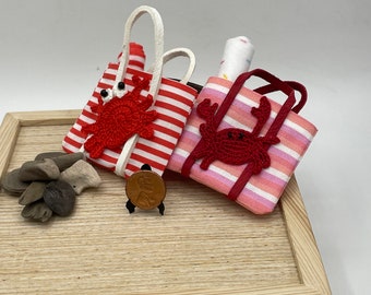 Miniature Crabby Beach Bags~Mini beach bag with beach towel