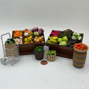 25 Mini Fruits & Vegetables handmade Mexican American Southwest dollhouse  props