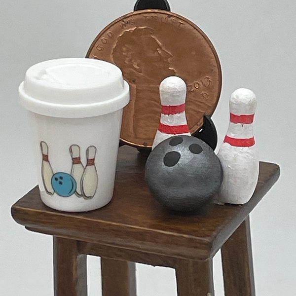 Miniature Take Out Cup~Mini bowling take out cup~Mini bowling pins and ball