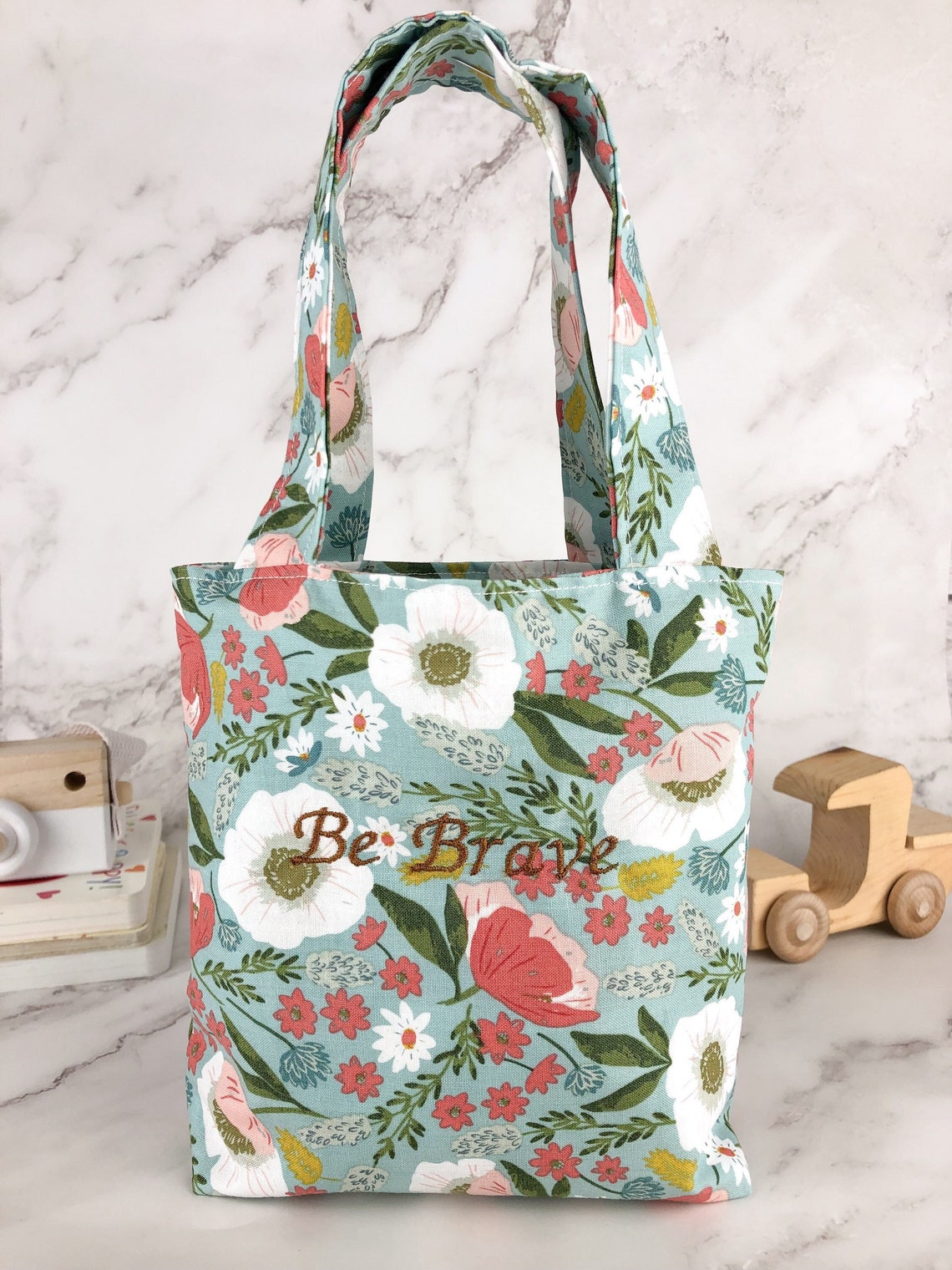 Floral 8x8 Kids Tote Bag Kids Snack Tote Bag Resuable Etsy