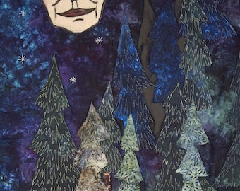 Kunst-Quilt: Kiefernwald