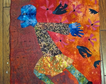 Kunst Quilt: Die Grackles abwerfen