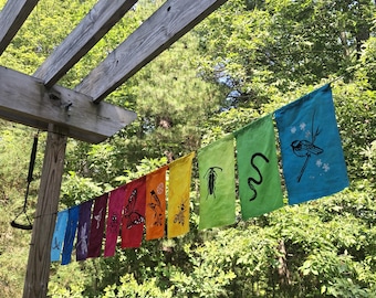 Garden prayer flags