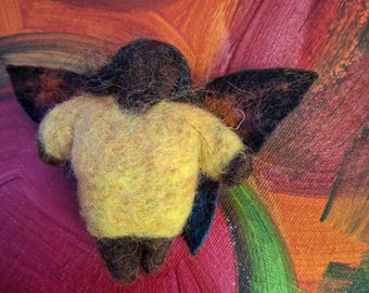 Gefilzte Wolle Schmetterling Frau Figur - Taschengröße Stützpuppe