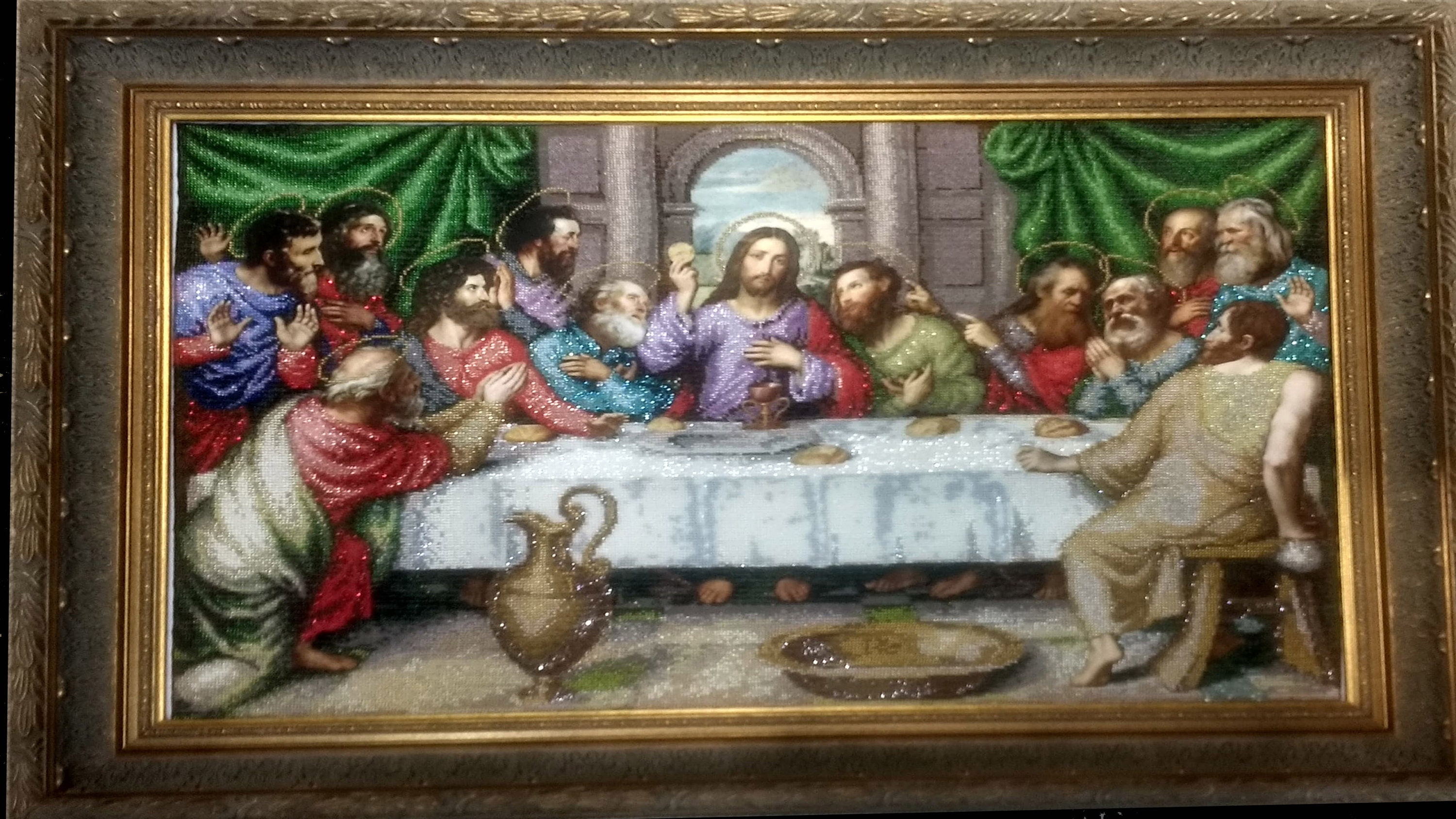 The Last Supper Beaded Wall Art Masterpiece Home Décor Large Etsy UK