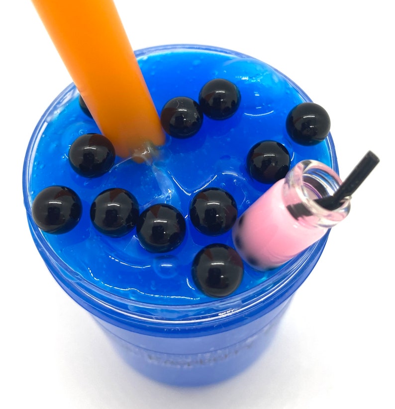 Blue Raspberry Boba Clear Slime Slime Shop Etsy